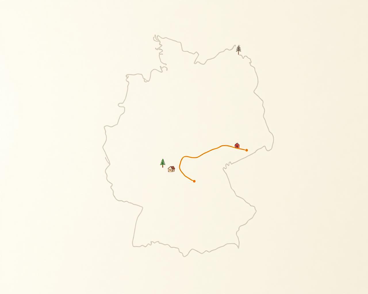 Stilisierte Karte mit Tour-Standorten in Norddeutschland