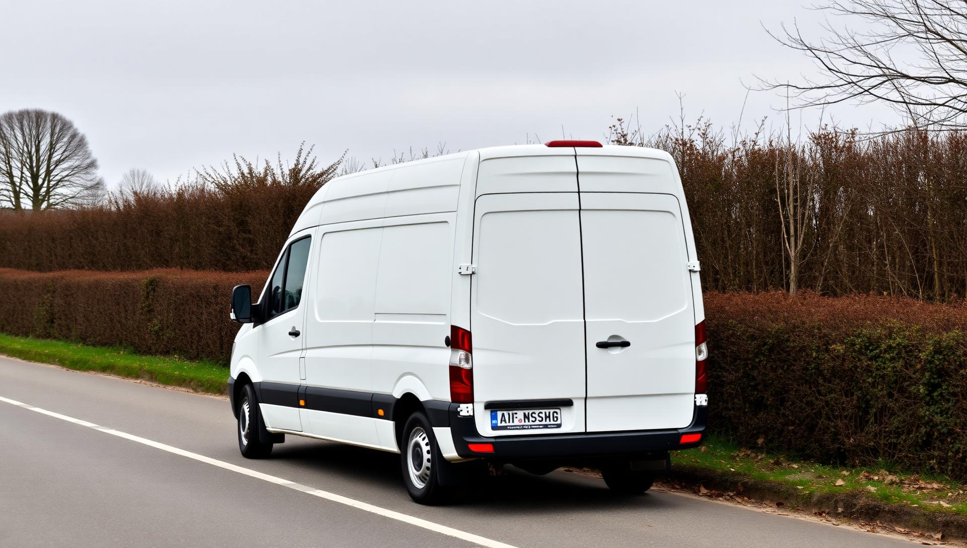 Tour-Fahrzeug auf einer Landstraße in Norddeutschland
